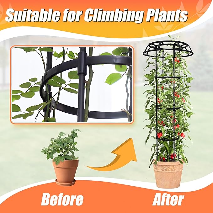 65 Inch Garden Trellis for Climbing Plants Outdoor, Mushroom Top Trellis for - Image 5