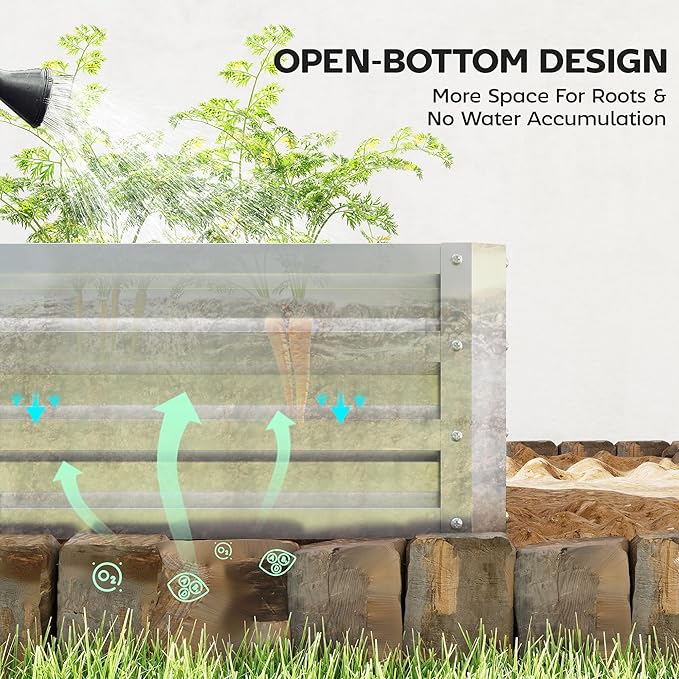 Outsunny Galvanized Raised Garden Bed, - Image 4