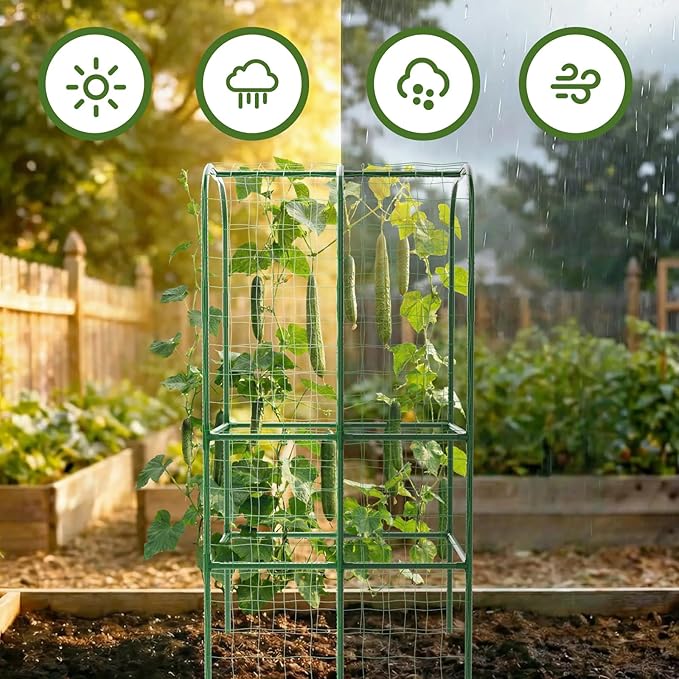 65" Tall Cucumber Trellis for Raised Bed, Garden Trellis for Climbing Plants - Image 6