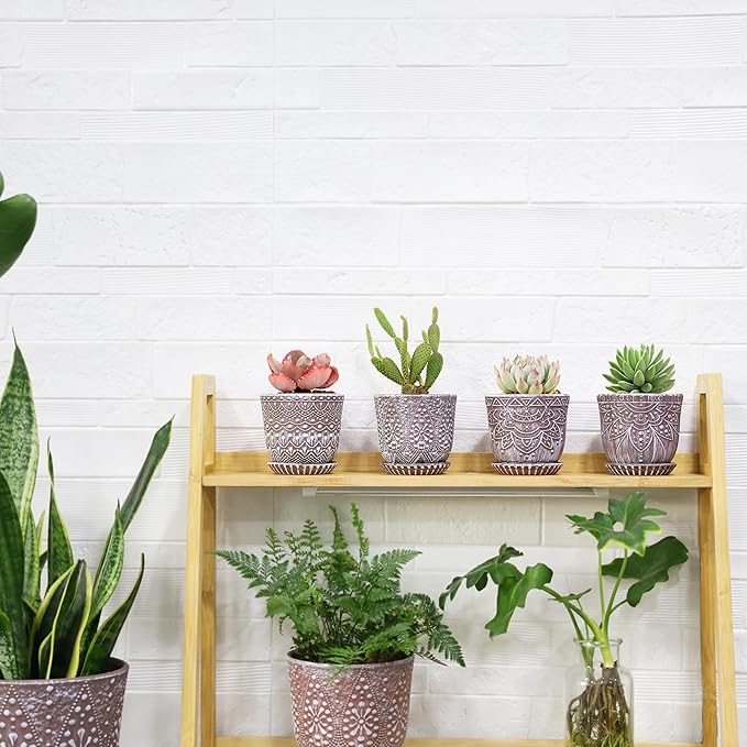 Gepege Succulent Pots, 4 Inch Small Indoor Ceramic Planter Pot - Image 6