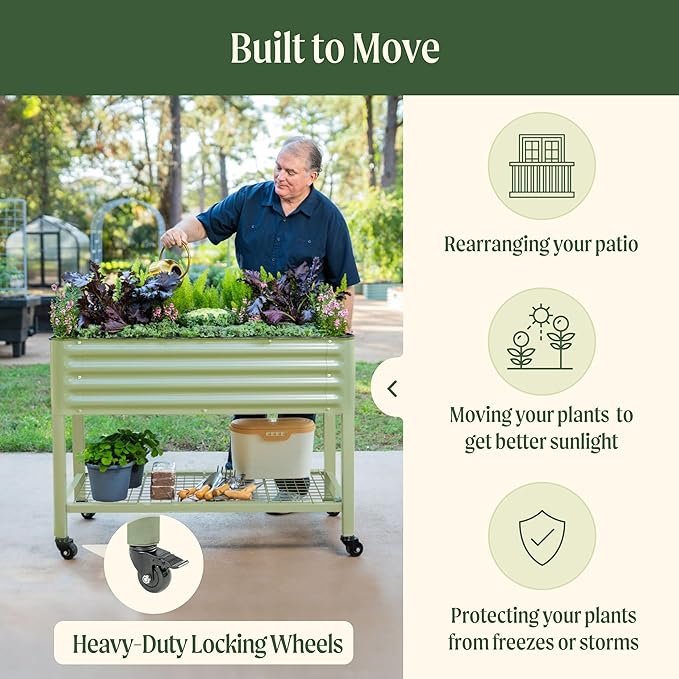 Rolling Elevated Raised Garden Bed-V Series, 1000 Lbs Weight Capacity, Outdoor - Image 4