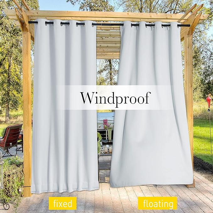 NICETOWN 2 Panels Outdoor Curtains Waterproof Extra Long 95" - Image 4