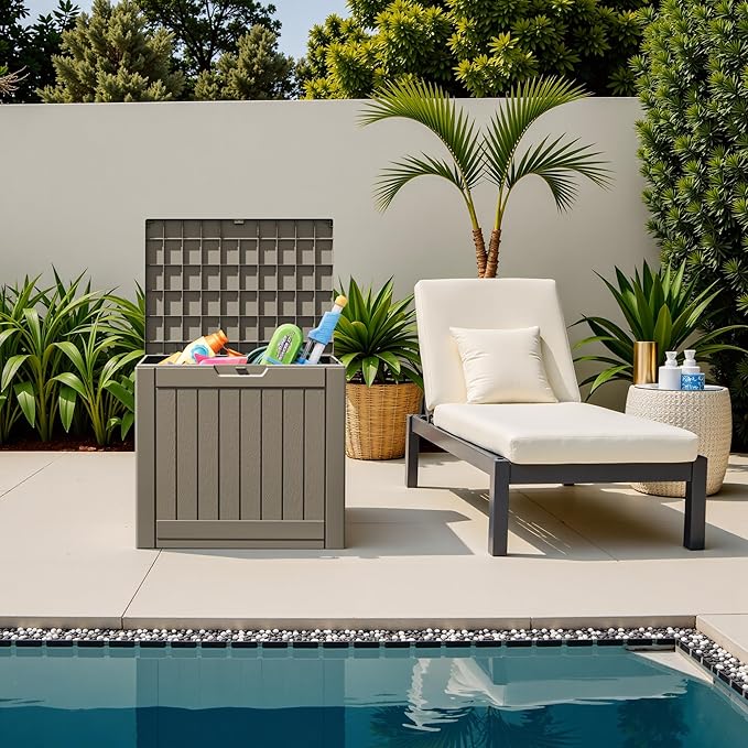 Flamaker Resin Deck Box 40 Gallon Waterproof Outdoor Indoor Storage Box - Image 2
