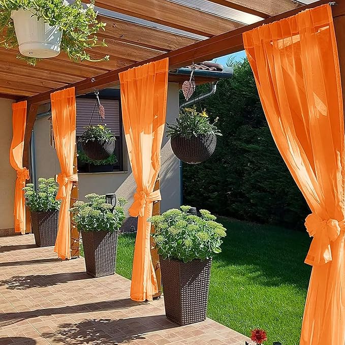 SpaceDresser Waterproof Outdoor Sheer Curtains - Image 4