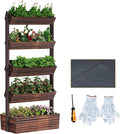 Vertical Wooden Raised Garden Bed Planters Wood Planter Kit Plant Stand Flower by RHINEINMIST