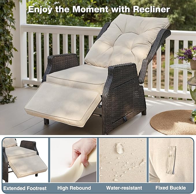 Outdoor Indoor Wicker Recliner - Image 4