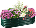 17" Tall Elevated Oval Metal Raised Garden Bed - 5ft x 2ft in Size and 0.8MM by TBMLC