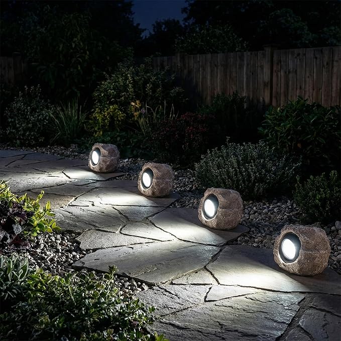 2 Pack Solar Rock Lights, Outdoor Decorative Garden Spotlights - Image 4