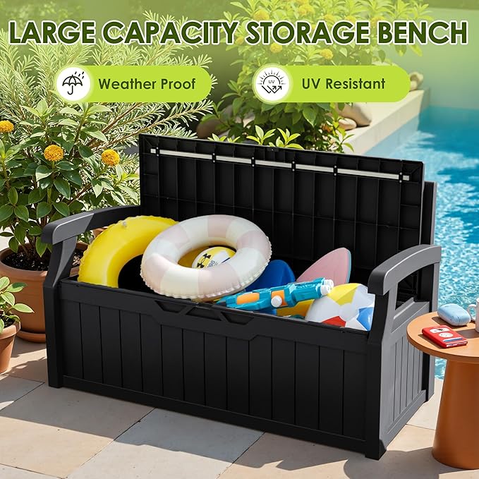 Greesum 80 Gallon Heavy-Duty Outdoor Storage Bench - Image 7