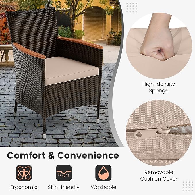 Tangkula 11 Piece Rattan Outdoor Dining Set - Image 4