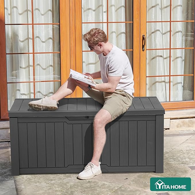 YITAHOME 120 Gallon Outdoor Storage Deck Box, Large Resin Patio Storage - Image 3