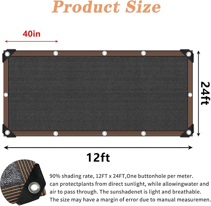 QLOFEI 12x24 FT Shade Cloth - Image 2