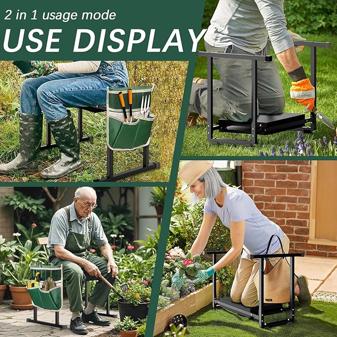 FLINTER Garden Kneelers Seat, Stable and Save Tip-Resistant Design 10.2" Wider - Image 4