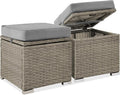 Best Choice Products Set of 2 Wicker Ottomans, Additional Seating, Side Table by BestChoiceProducts