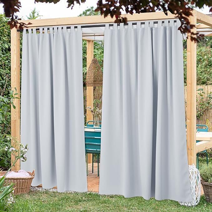 NICETOWN 2 Panels Outdoor Patio Curtainss Room Dividers Waterproof, Outdoor - Image 2