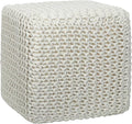 COTTON CRAFT Braided Cube Pouf by COTTONCRAFT