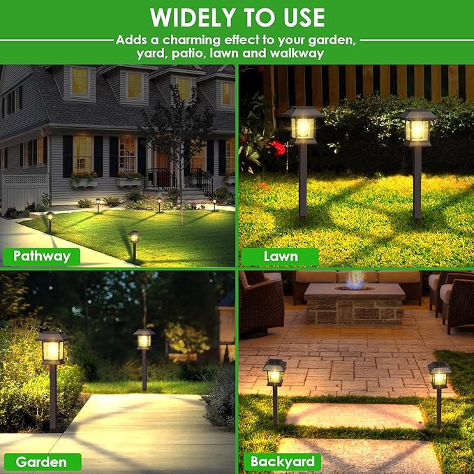 Solar Outdoor Lights, 12 Pack Solar Pathway Lights Waterproof, Landscape - Image 5