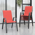 Patio Chairs Set of 6, Stackable Outdoor Dining Chairs by Vimstora