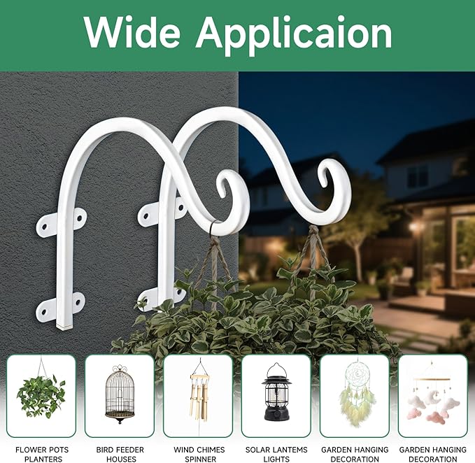 4 Pack 12Inch Plant Hanger, Sturdy Hanging Plant Bracket Hooks Outdoor - Image 7