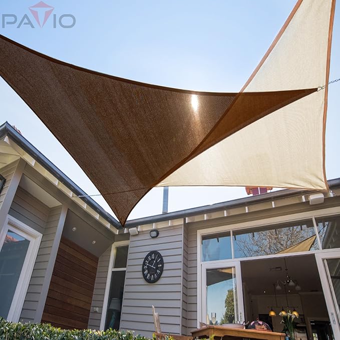 Patio Paradise 8' x 8' x 7'10" Sun Shade Sail Triangle Canopy, Permeable Shade - Image 4