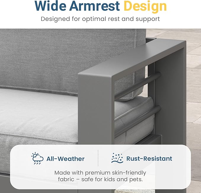 Wisteria Lane Patio Furniture Metal Loveseat, Metal Outdoor Chairs - Image 3