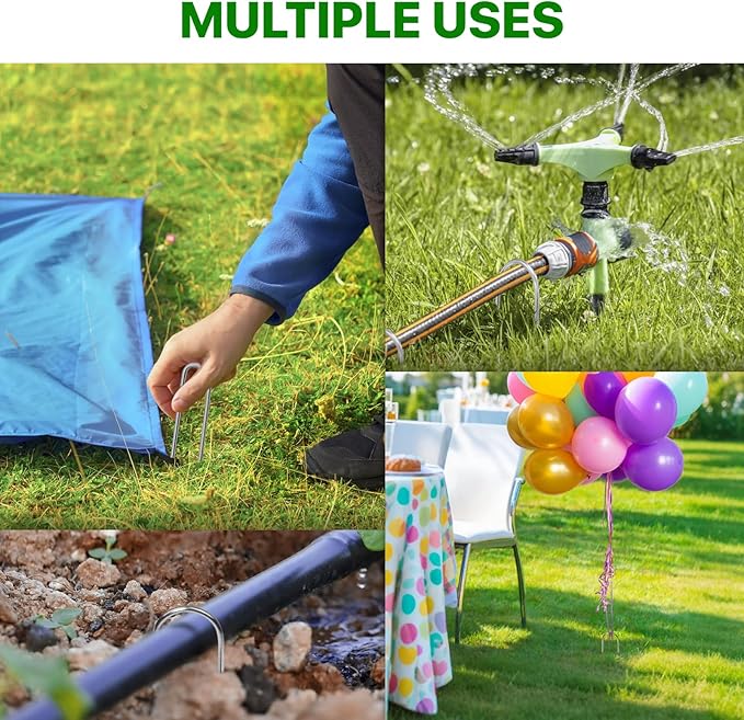 U Shape Garden Stakes 50 Packs 4 Inch 11 Gauge Irrigation Tubing Stakes - Image 5