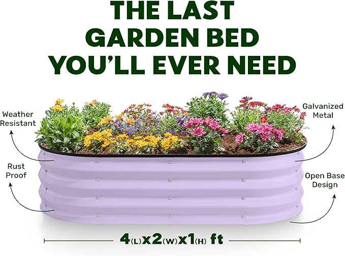 Plant & Plot Galvanized Raised Garden Beds Outdoor // 4×2×1 ft Planter Raised - Image 4