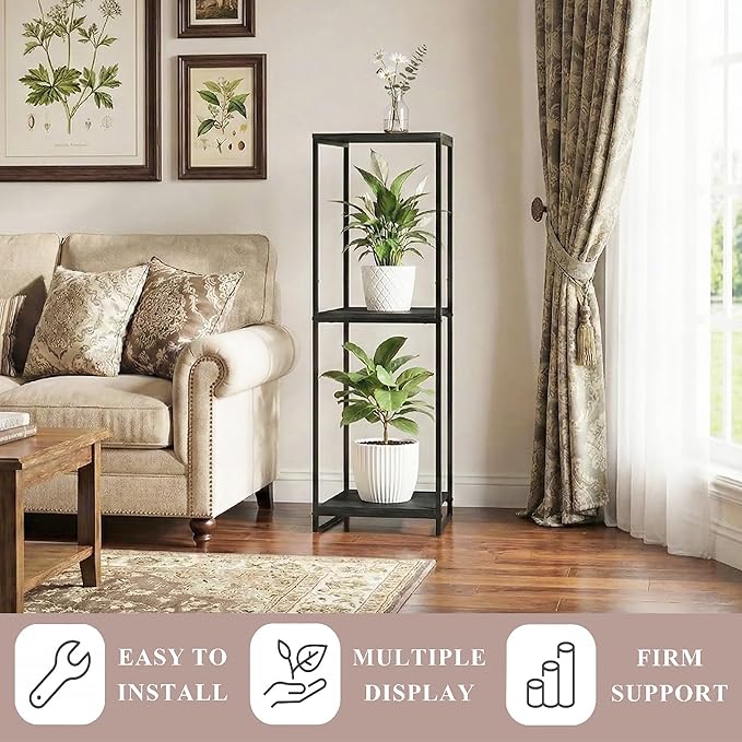 46" Tall Plant Stand Indoor, 3-Tier Modern Plant Shelf, Corner Flower Pot - Image 3
