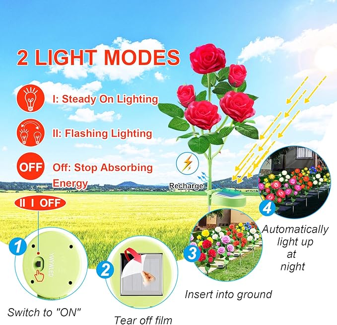 Solar Flower Lights Outdoor - Image 6
