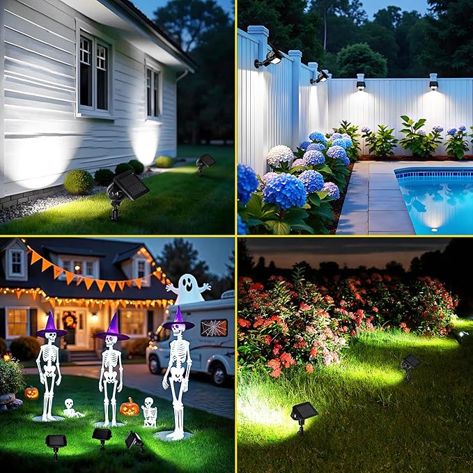 ROSHWEY Solar Landscape Spot Lights, Spotlights Outdoor Waterproof, - Image 2