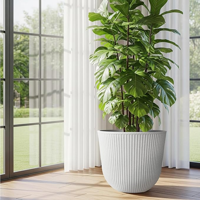 WORTH Garden Round Large Planter Pot Set of 2-17.5" Dia x 15.5" H - Image 5