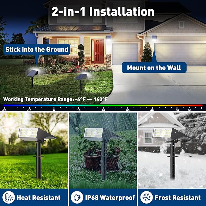 Solar Spot Lights Outdoor, 10 Pack/56 LED Outdoor Lights - Image 5