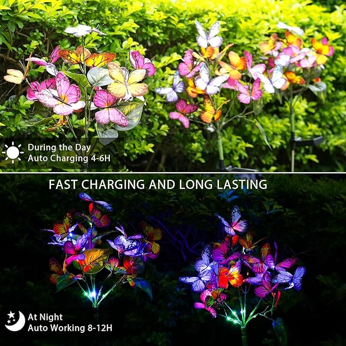 Solar Garden Lights Outdoor Waterproof Decorative Solar Lights Outdoor 8 Pack - Image 2