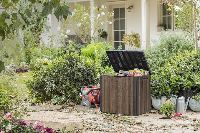 Keter Signature Everwood 30 Gallon Resin Deck Box - Image 4