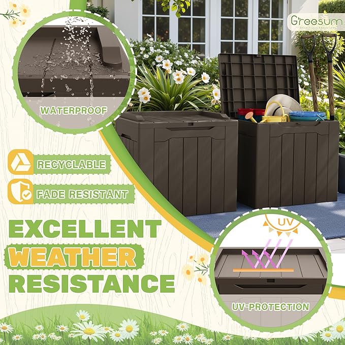 Greesum 31 Gallon Deck Box for Outside, All Weather Outdoor Storage Boxes for - Image 5