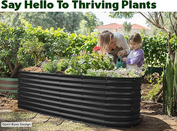 Plant & Plot Galvanized Raised Garden Beds Outdoor // 6×2×2 ft Planter Raised - Image 4