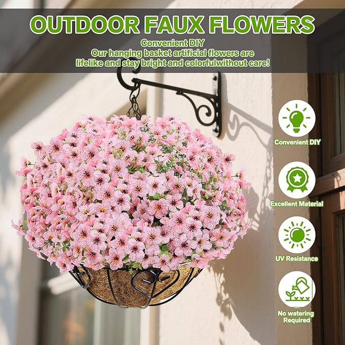 Artificial Flowers for Outdoor Indoor, Silk Flowers No Fade Fake Plastic - Image 2
