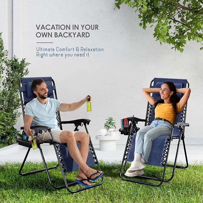 Nestl Zero Gravity Chairs, Portable Patio Lounge Chair Outdoor - Image 9