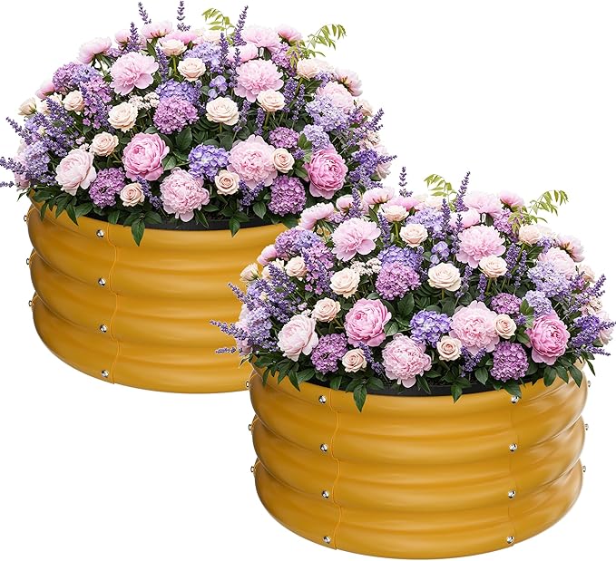 ZXZYHFTY Round Galvanized Raised Garden Bed kit, Round Large Metal Raised by ZXZYHFTY