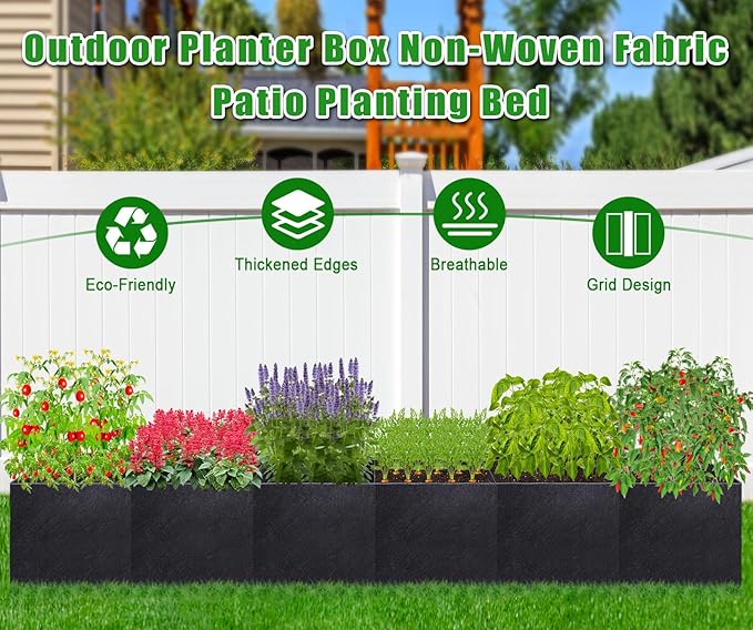 POILKMNI 12x2x1ft Fabric Raised Garden Bed - Image 4