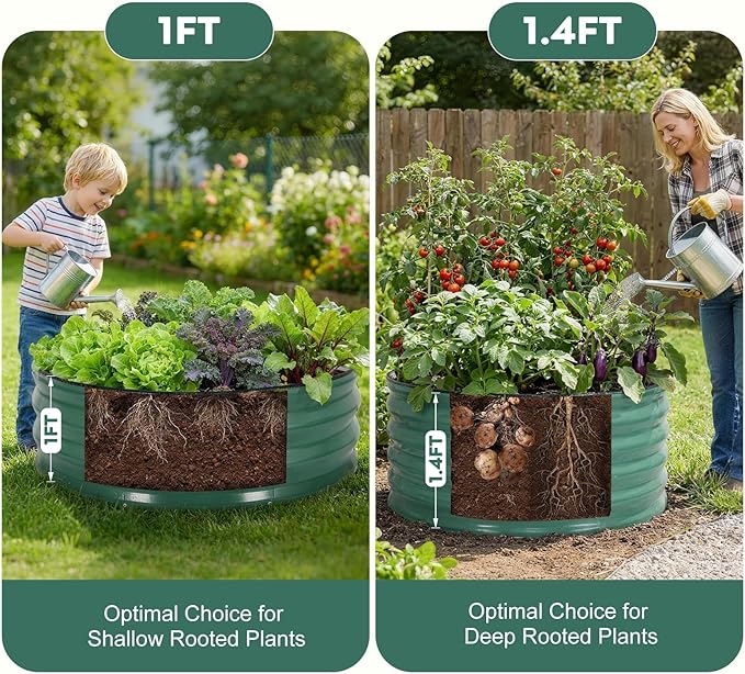 ZORMY Galvanized Raised Garden Bed Outdoor, Round Metal Planter Boxes 2 Pcs - Image 8
