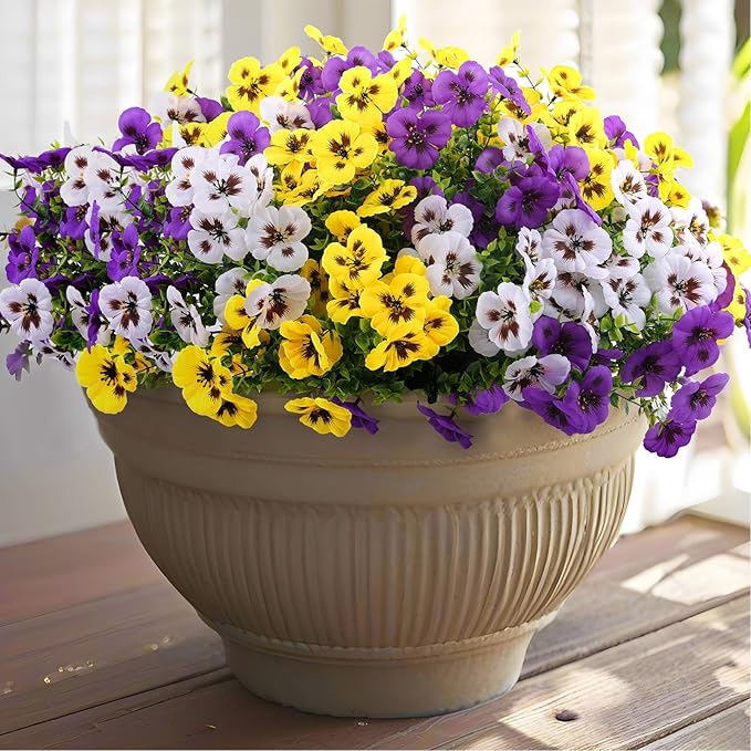 36 Pcs Artificial Fake Pansy Flowers by RowfadFlora