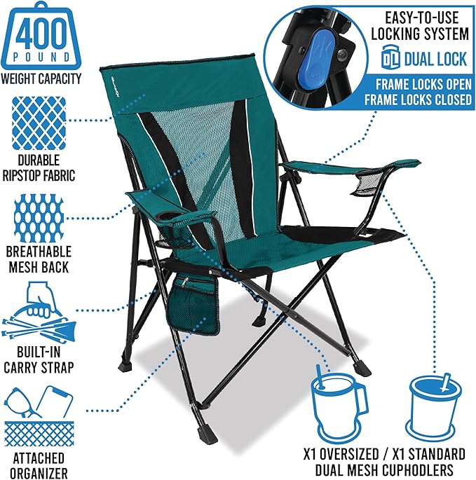 Kijaro XXL Dual Lock Portable Camping Chair - Image 4