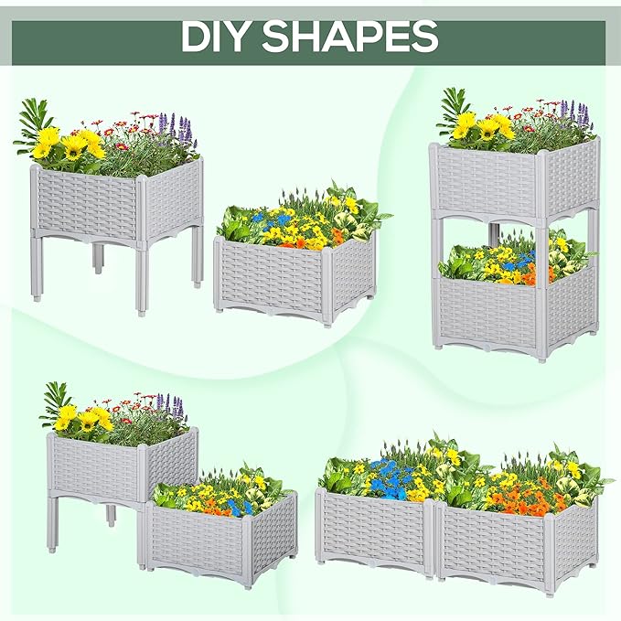 Outsunny 2 Piece Raised Garden Bed - Image 4