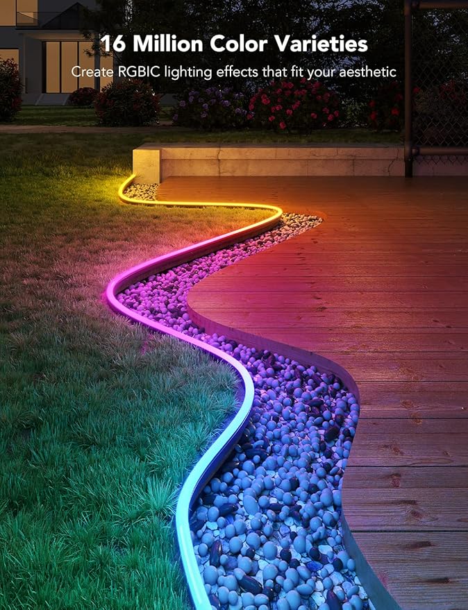 Govee Outdoor Neon Rope Lights, 32.8ft RGBIC IP67 Waterproof Patio Decorations - Image 8