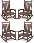SERWALL Oversized Outdoor Rocking Chair Set of 4, HDPE Rocker by SERWALL