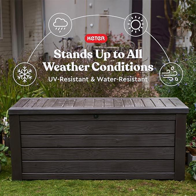 Keter Westwood 150 Gallon Deck Box Organizer, Doubles as 2-Person Bench Seat - Image 6