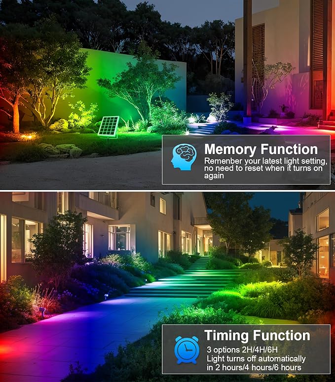 MEIKEE 6 in 1 RGB Solar Landscape Lights - Image 4
