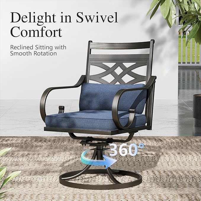 Sophia and William Swivel Outdoor Patio Dining Set - Image 3
