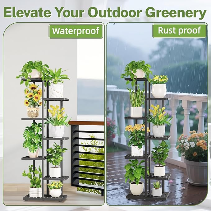 iDavosic.ly Plant Stand Indoor Outdoor, 6-Tier Tall Metal Flower Shelf - Image 4